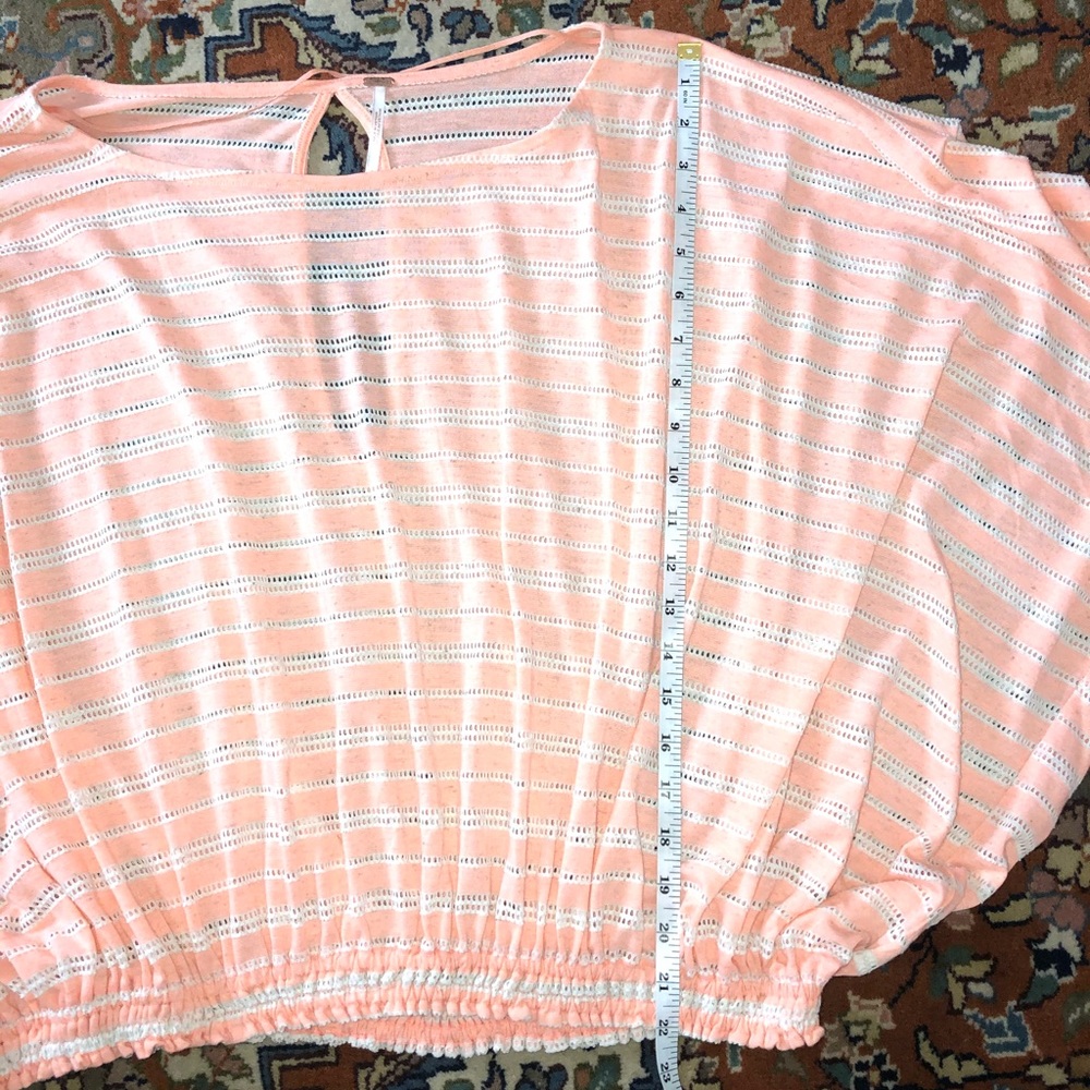 Free People Peach & White Off-shoulder Top - Picture 8 of 10
